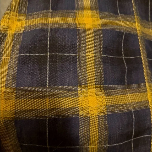 Dickies plaid overall dress mustard yellow and navy size small NWOT - Picture 8 of 10